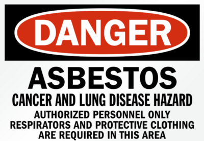 asbestos exposure warning sign