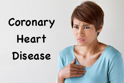 coronary heart disease woman with hand on chest