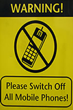 electromagnetic protection cell phone warning sign